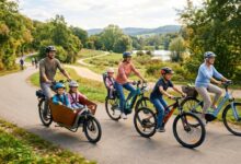 Familie beim Fahrradausflug