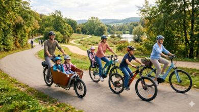 Familie beim Fahrradausflug