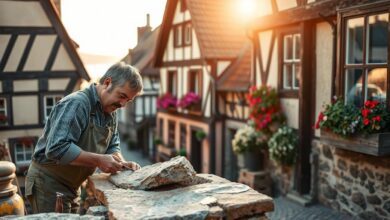 Handwerker in Hessisch Oldendorf: Fachwerk und Naturstein an der Weser