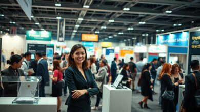 Sich als Unternehmer auf einer Messe präsentieren