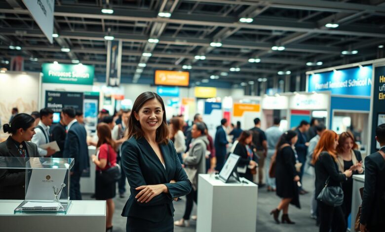 Sich als Unternehmer auf einer Messe präsentieren