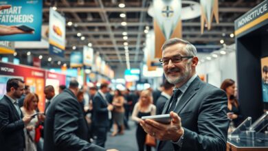 Sich als Unternehmer auf einer Messe präsentieren