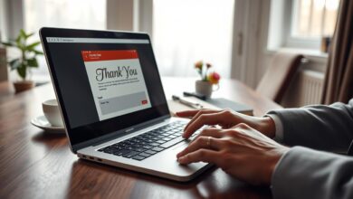 Sich per E-Mail bedanken