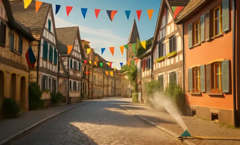 Rodenberger Schützenfest: Gartensprenger kühlt Festumzug ab